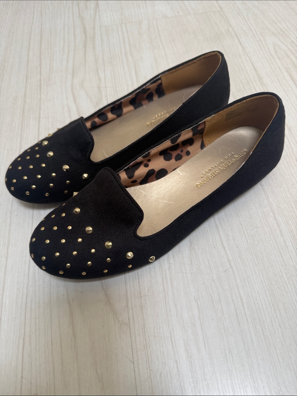 Christian Siriano Black Studded Flats